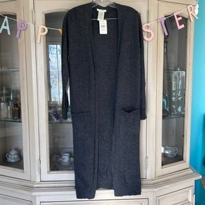 Charcoal, gray long sweater, size small